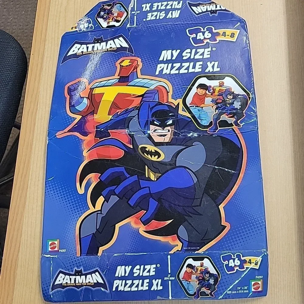 Batman My Size Puzzle XL with Plush Toy‎ - Blue and Black And Paper Mask